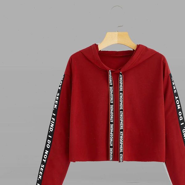 

womens hoodie women hoodies sweatshirt autumn crop long sleeve letter print pullover sweatshirts coat, Black