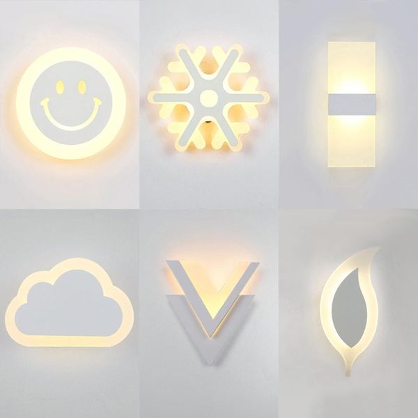 

white acrylic led wall light for living room beside bedroom luminarias sconce bathroom lamp modern ac85-260v