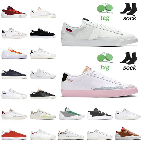 

blazer low 77 mens womens casual shoes paint splatter black white british tan classic green iron grey pink foam off fashion sneakers flat me
