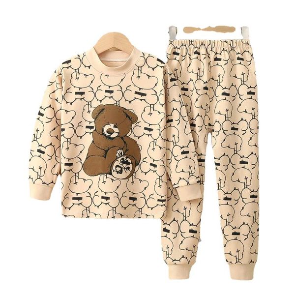 

clothing sets childrens long pajamas set pure cotton autumn winter toddler girl teenages suit boy christmas outfit girls outfits, White