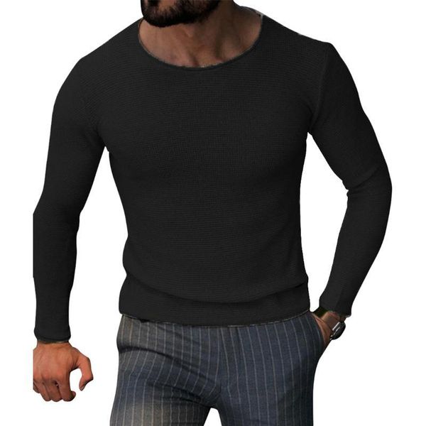 

men's sweaters slim fit o-neck knitted autumn winter warm knitting clothes casual cool pullover long sleeve men solid w6js, White;black