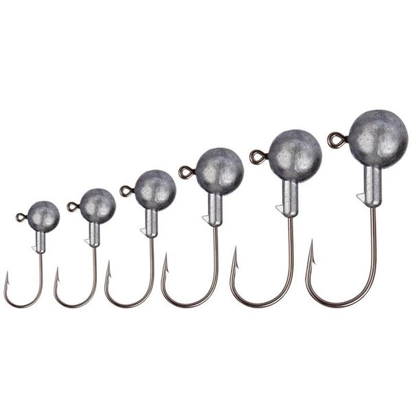 

spherical natural color lead fish hook bait soft round solid 20pcs fishing hooks