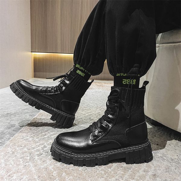 

martin boots men's autumn and winter work clothes british style high leather shoes increased black locomotive waterproof