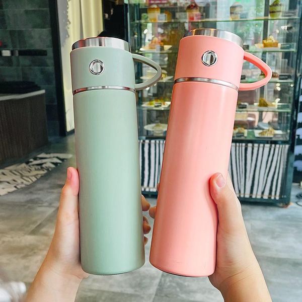 

water bottles 500ml heat preservation cup wide edge iron armor 304 stainless steel vacuum flask portable outdoor sports