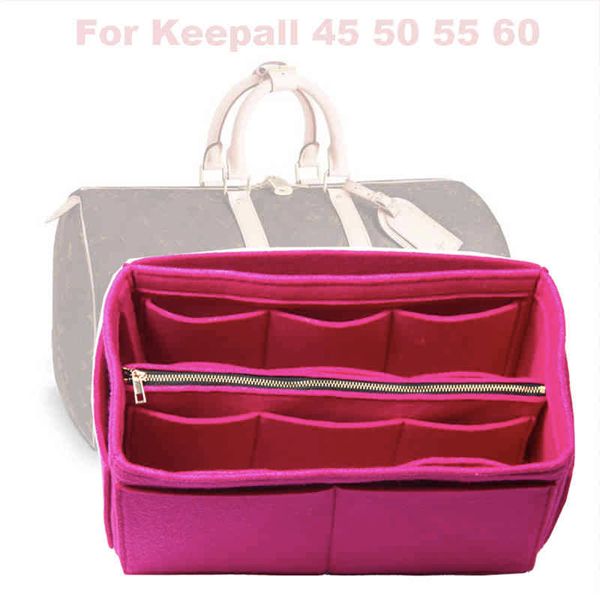 

cosmetic bags & cases fits keepall 45 50 55 60 insert organizer purse handbag bag in bag-3mm premium felt(handmade/20 colors)w/detachable zi