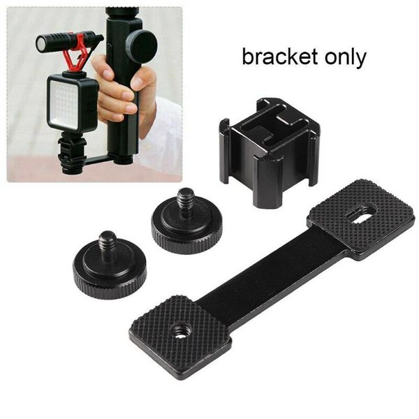 

in 1 triple shoe mount adapter extension bracket holder microphone stand portable for smooth 4 dji osmo mobile 2 lighting & studio accessori