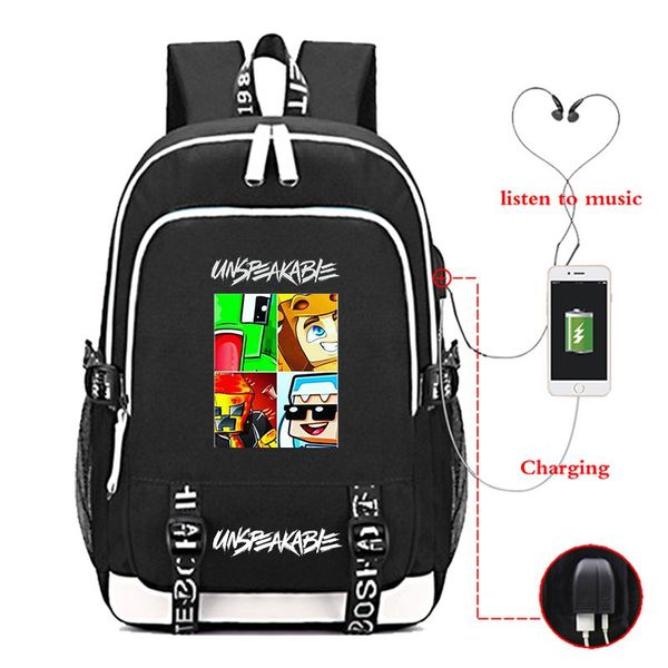 

backpack usb charging unspeakable mochila for students teenagers travel rucksack large capacity laptop
