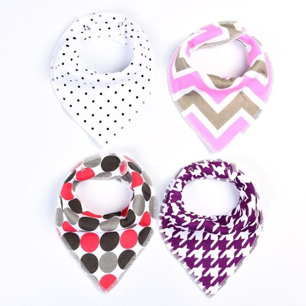 

bibs & burp cloths 4pcs baby colorful print cotton soft bandana saliva towel born triangle scarf