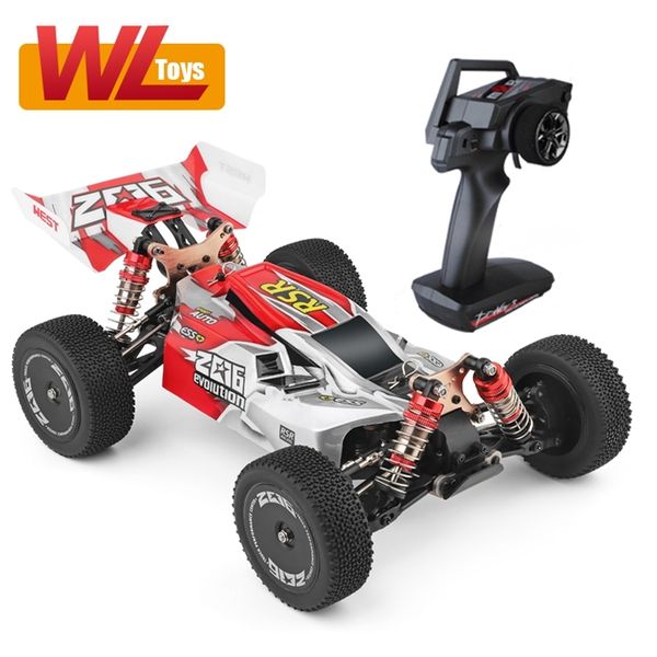 Wltoys 144001 A959 2.4G Racing RC CARRO 70 Km / h Metal Chassis 4WD Elétrico Elétrico Alta Velocidade Desativação Off-Road Controle Remoto Brinquedos 220315