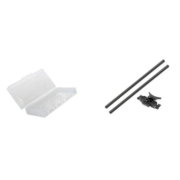 

stabilizers 1 pcs box for 18650 battery transparent holder & set lens support 15mm rod clamp rail block