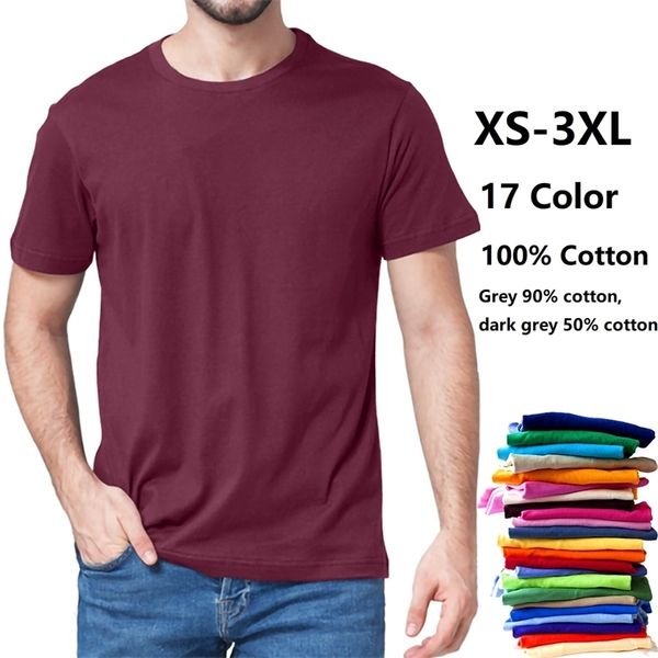 

summer thin cotton t-shirt men 100% solid casual crew-neck short sleeve male tshirt breathable tees 210707, White;black