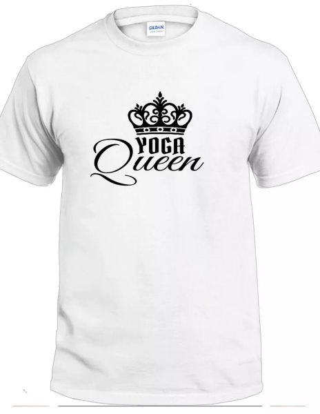 

yoga queen t-shirt workout gym fitness wife exercise mom namaste tee, White;black