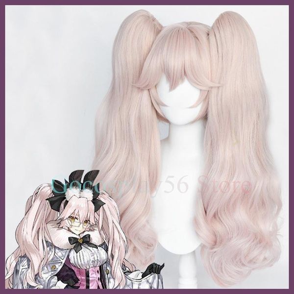 

other event & party supplies fgo koyanskaya wig fate grand order cosplay tamamo no mae pink synthetic hair curly long ponytails