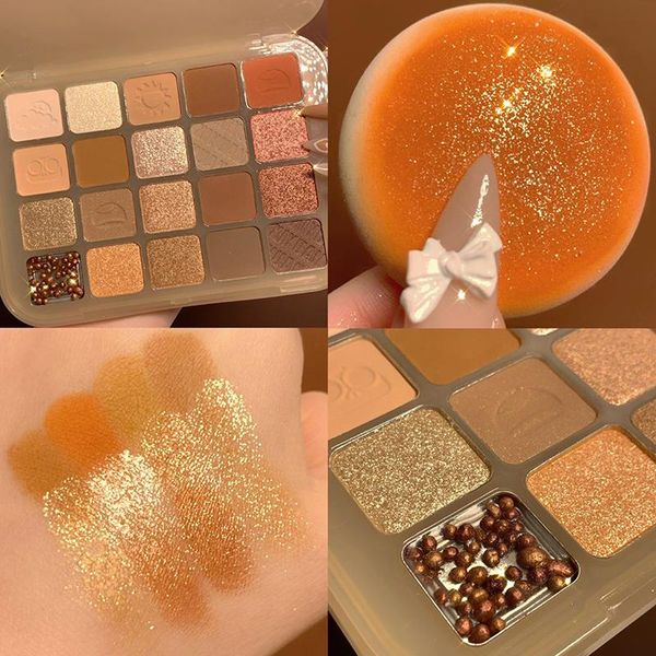 

chestnut 20 color eye shadow palette earthy pearly easy-to-color makeup glitter eyeshadow pallete cosmetics