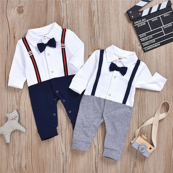 

for baby boys romper with bow jumpsuit, White