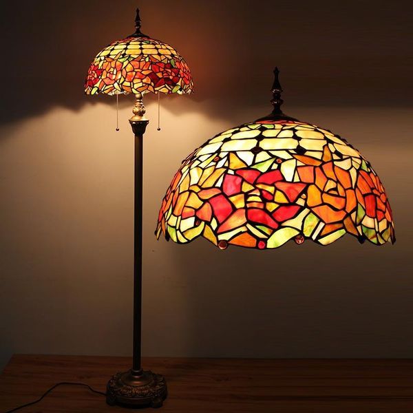 

mediterranean style floor lamp luxury villa el coffee shop office art light study bedroom tiffany colored glass lamps