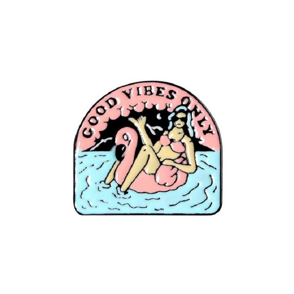 

summer swimming pool party nice girl brooch pins eco enamel cartoon funny alloy plated brooches for women gift jewelry badges bag clothes de, Gray