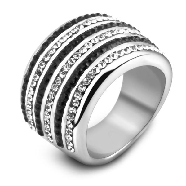 

cluster rings fashion women finger crystal ring austrian wedding for 316l stainless steel with, Golden;silver
