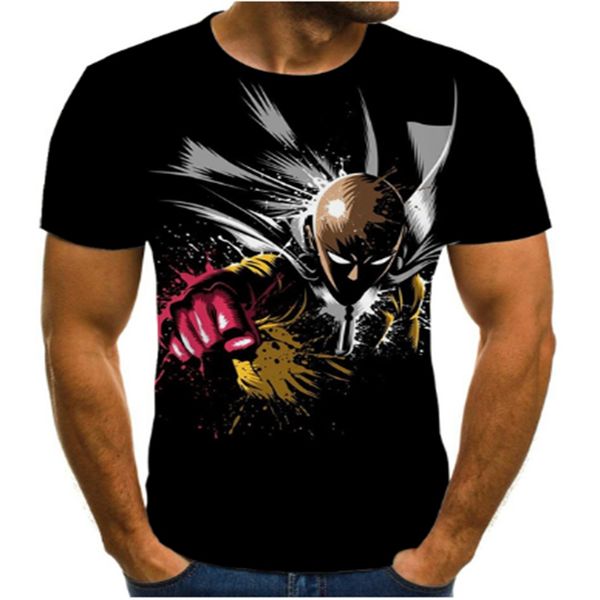 

anime men's t-shirts men's 3d cartoon boys clothing summer fashion casual o-neck short sleeve harajuku shirts streetwear, White;black