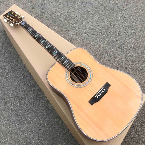 

custom solid cedar 41 inch d body acoustic guitar sandalwood back side