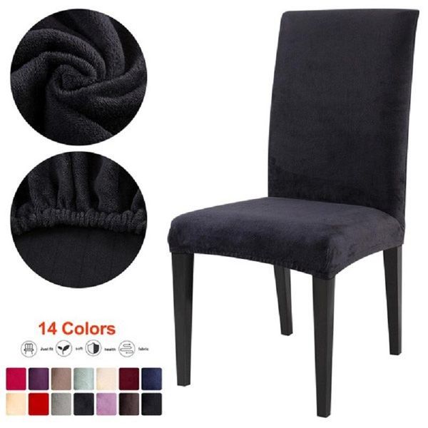 

universal size velvet fabric chair cover seat covers slipcover for wedding party banquet dining room home decoration