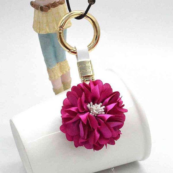 

2016 fashion jewelry women flower lady chains female cover keychain bag pendant ring holder accessories bijoux kc824, Silver