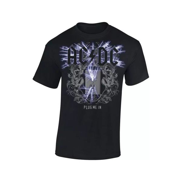 

ac/dc plug me in official tee t-shirt mens unisex, White;black