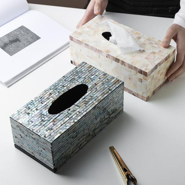 

tissue boxes & napkins nordic creative hand inlaid shell box living room desknapkin modern dining table pumping furnishings