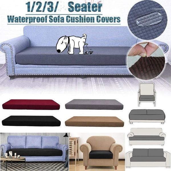 

1/2/3 seaters universal waterproof sofa cushion covers stretch fleece couch cover protector for chair seat11