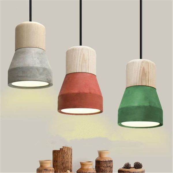 

pendant lamps indoor led modern geometric wooden chandelier interior decoration home lighting dining room bedroom lamp / ac 220v warm light
