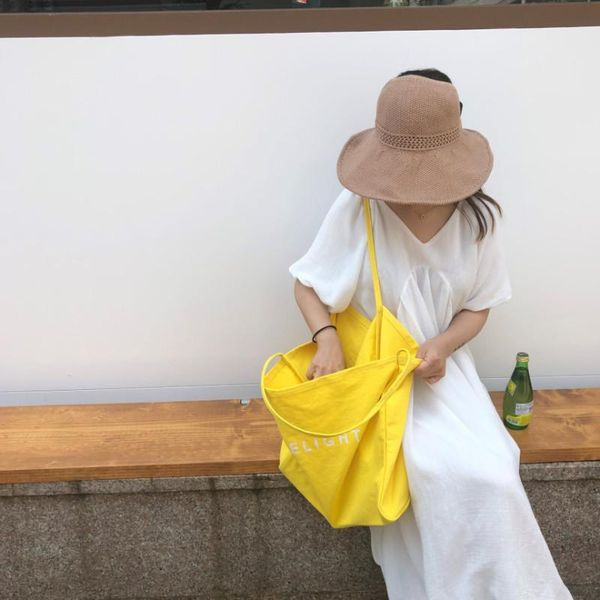 

evening bags thick canvas bag for women large capacity letters print lady casual shoulder eco handbag reusable shopping tote