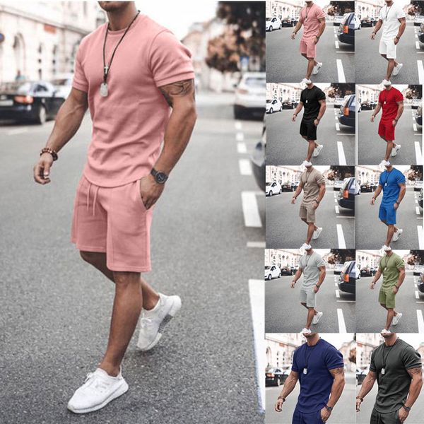 

plus size men's sports suit summer short sleeve shorts suit athletic casual 2022 designer design new men's clothing, Gray