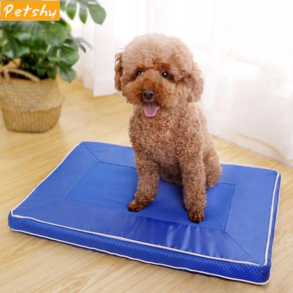 

kennels & pens petshy soft pet sleeping pad cushion summer dog cooling bed sofa cat dogs ice cool mattress support mat