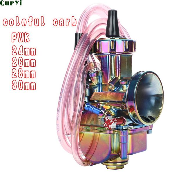 

universal multicolor colorful motorcycle motorbike carburetor carb 24 26 28 30 mm power jet dirt bike pwk carburador 50-200cc fuel system