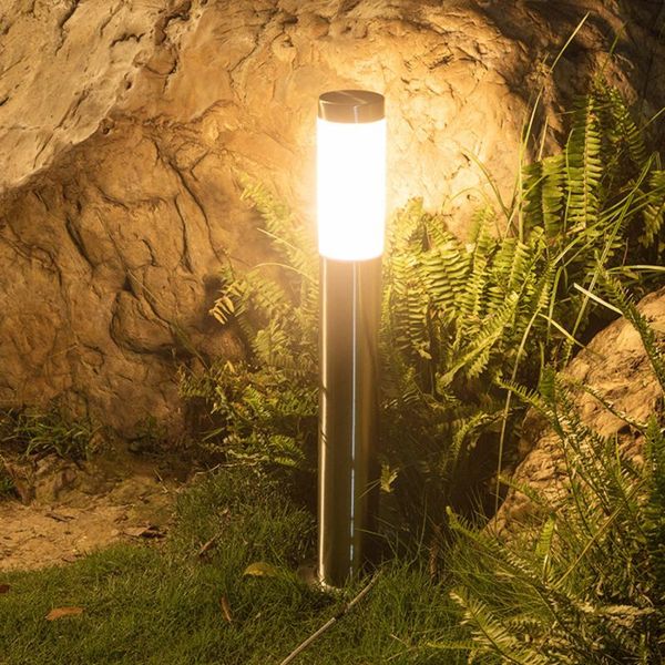 

thrisdar 30cm 60cm stainless steel outdoor garden lawn pillar lamp villa landscape column bollard light pathway road post lamps
