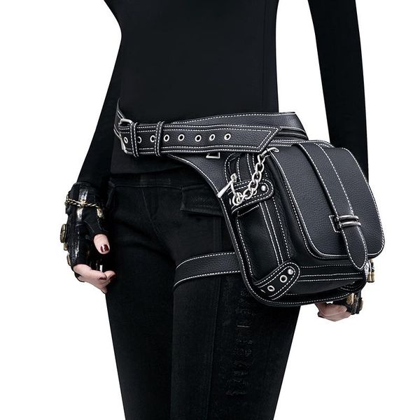 

winter punk retro waist bag men's outdoor shoulder messenger female mobile phone fanny pack waistbag bags