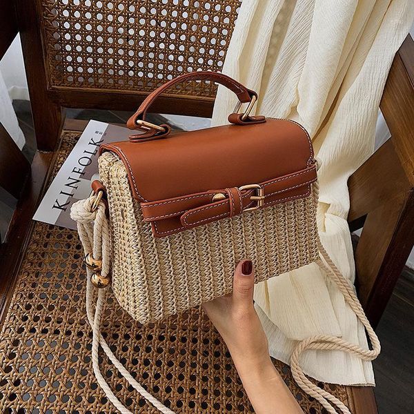 

evening bags women shoulder bag pu leather female 2021 fashion girl beautiful straw woven western style messenger beach1