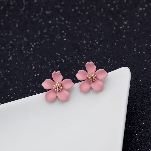 

dangle earrings pink peach blossom female silver needle simple 2021 fashion fairy flower exquisite temperament