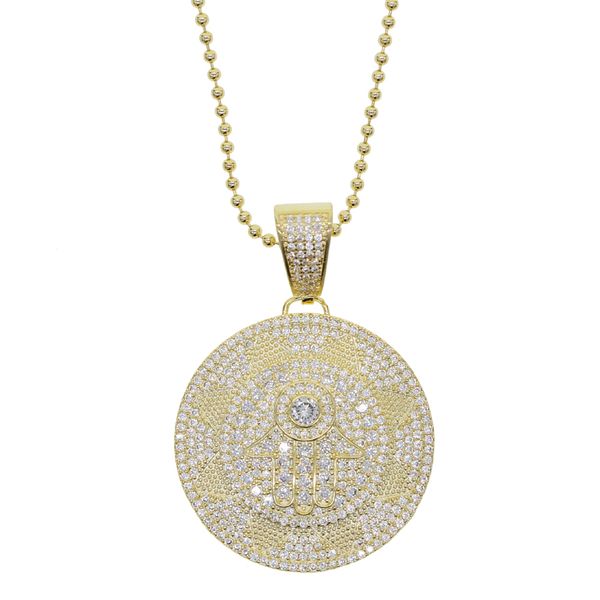 

bubble crystal cz stone tennis chain curb cuban chain round pendant hip hop necklace women charm silver color hip hop jewely x0509, Black