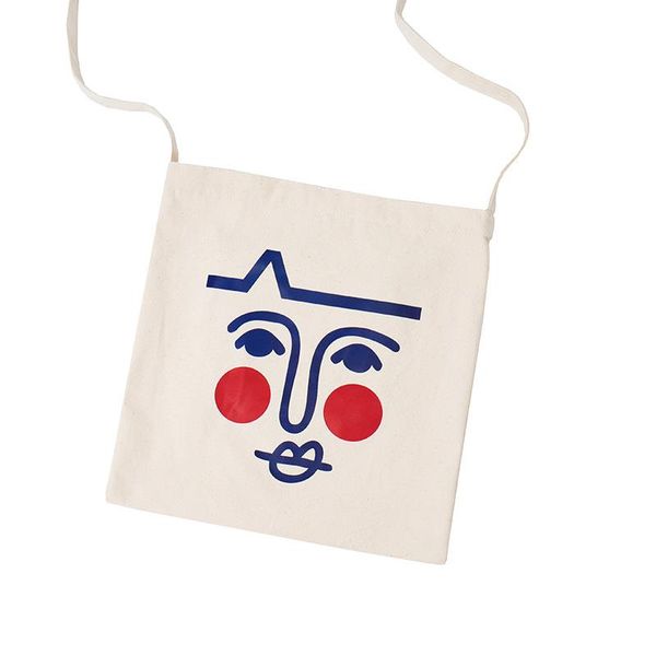 

shopping bags reusable women canvas bag ins wind cute blush face strap shoulder female tote bolso convenience eco grocery handbag