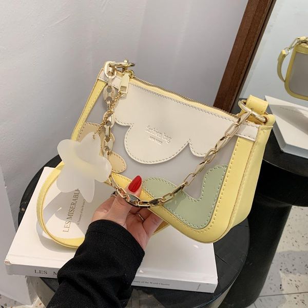 

evening bags chain small tote bag 2021 pu leather underarm women's designer handbag crossbody shoulder purses