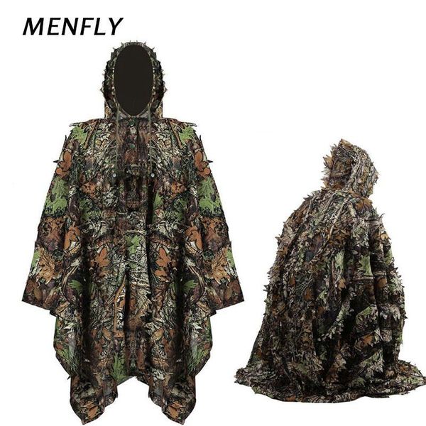 

hunting sets menfly camouflage clothing outdoor woodland suit real cs foliage cloak geely 3d bionic stereo, Camo