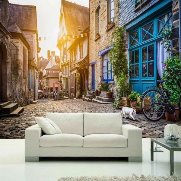 

wallpapers drop custom vintage wallpaper retro foreign city alley for living room 3d mural carta da parati