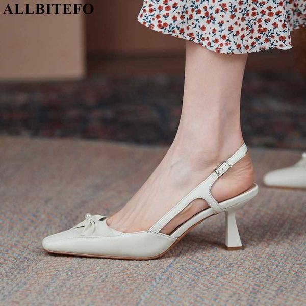 

allbitefo fold design stiletto soft genuine leather high heels fashion street sandals women heels shoes summer women sandals 210611, Black