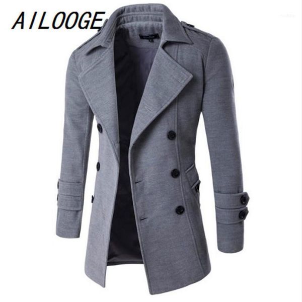

autumn winter jacket men peacoat mens jackets and coats male brand clothing chaqueta hombre wool & blends trench1, Black