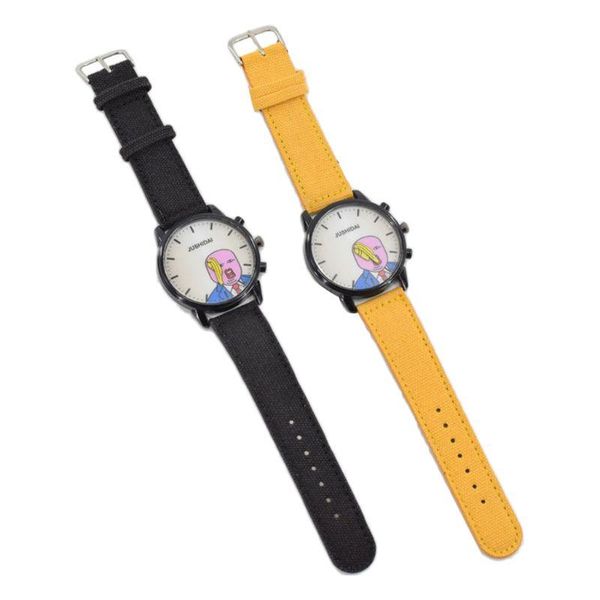 

wristwatches watch makes fun of us president fashion trend student non-mechanical sport quartz y5jd, Slivery;brown