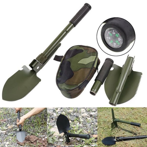 

spade & shovel military portable folding multifunction stainless steel survival trowel garden camping outdoor tool tools