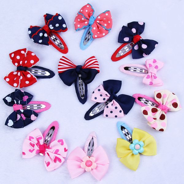 

grosgrain ribbon hair bows with clip for cute baby girls colorful hair clips hairpins barrettes kids hair accessories 0023 569 y2, Slivery;white