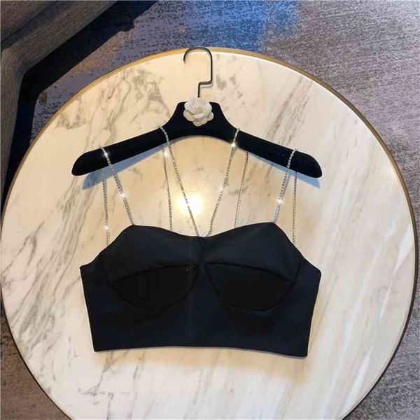 

spring arrivals solid color short open navel high street style camis mz542 210525, White