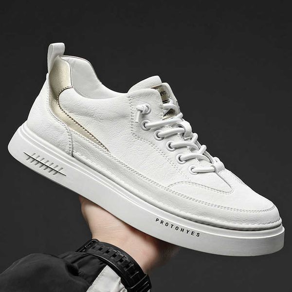 

casual sho men's flat spring korean fashion small white leather versatile